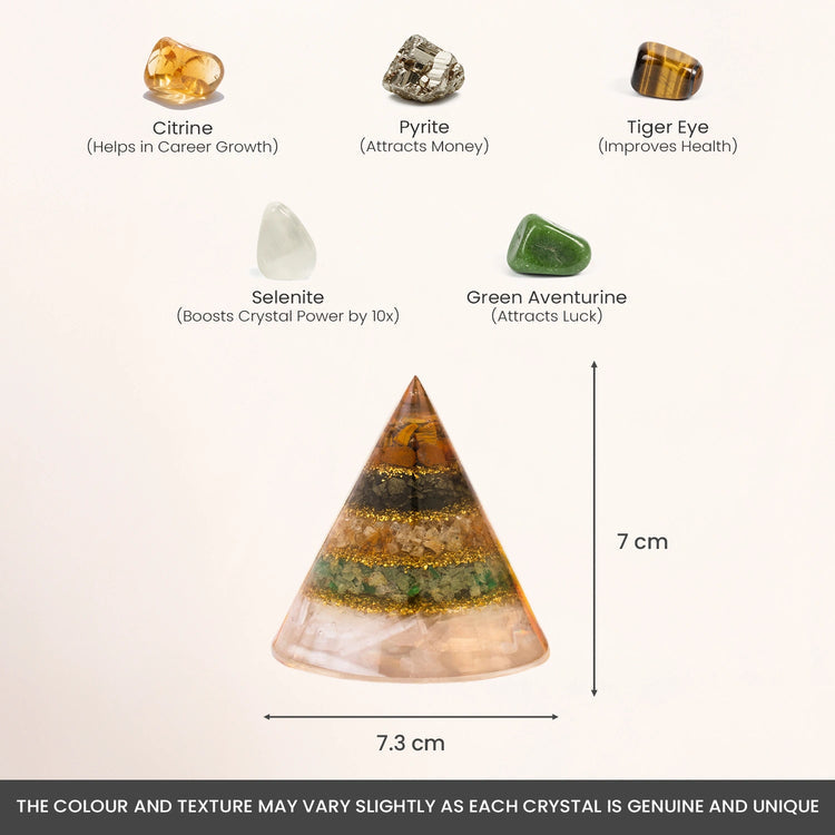 Conical Dhan Yog Pyramid With Selenite Base Secondary image