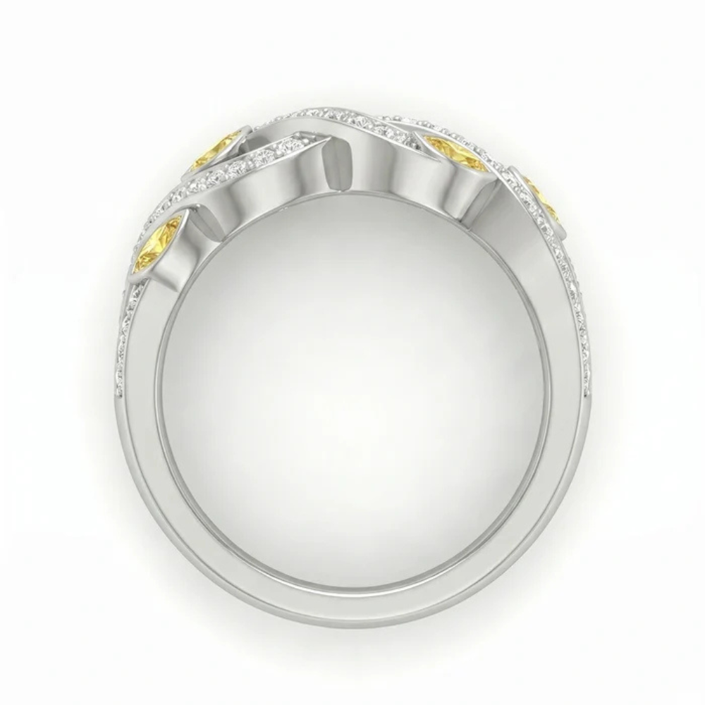 Twisted Vine Moissanite Band – 925 Silver