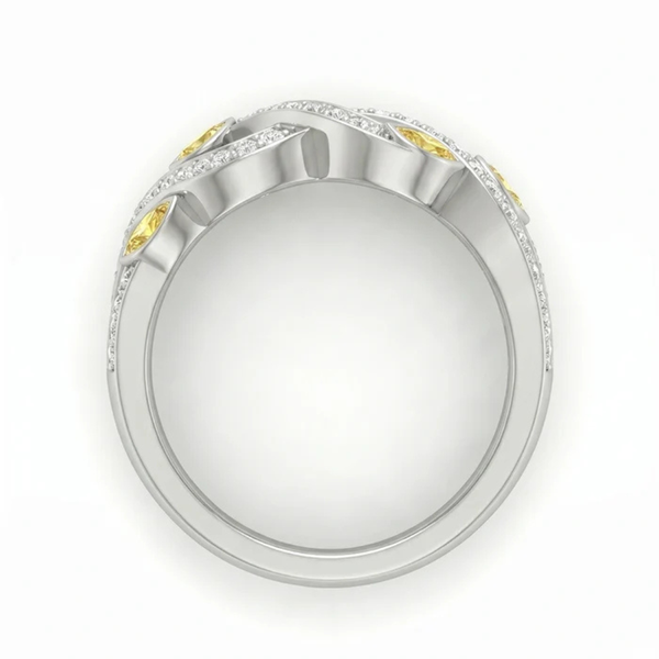 Twisted Vine Moissanite Band – 925 Silver
