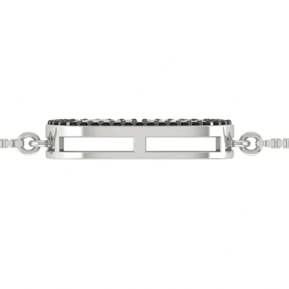 Om Engraved Silver Bracelet