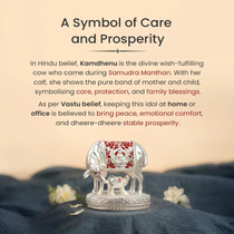 999 Silver Plated Kamdhenu Cow with Calf Idol