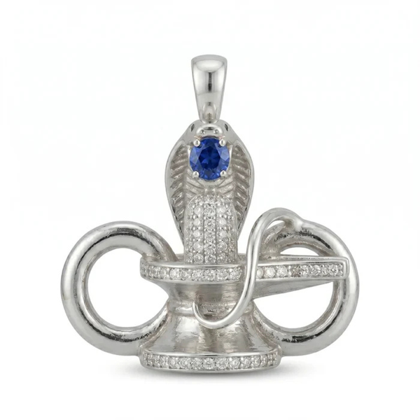 Divine Shivling Blue Stone Pendant – 925 Silver