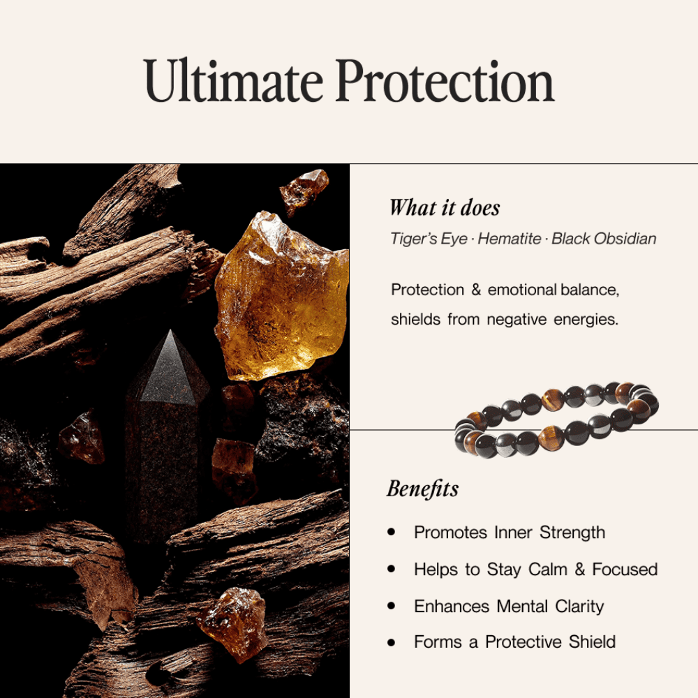 Triple Protection Bracelet | Grounding, Courage & Shielding