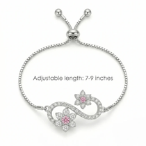 Infinity Flower Silver Bracelet