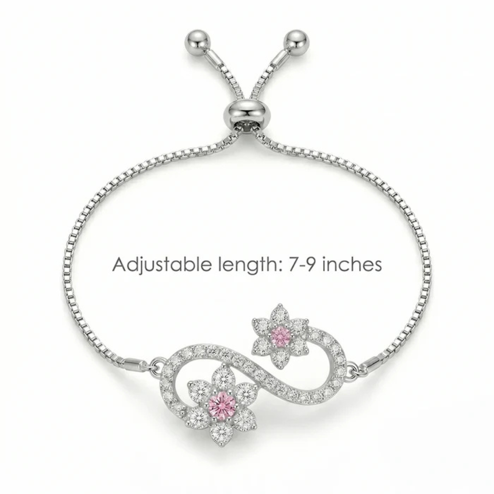 Infinity Flower Silver Bracelet