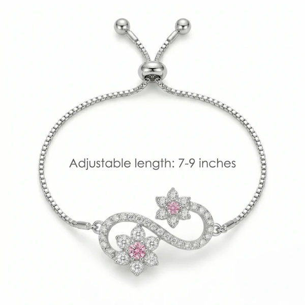 Infinity Flower Silver Bracelet