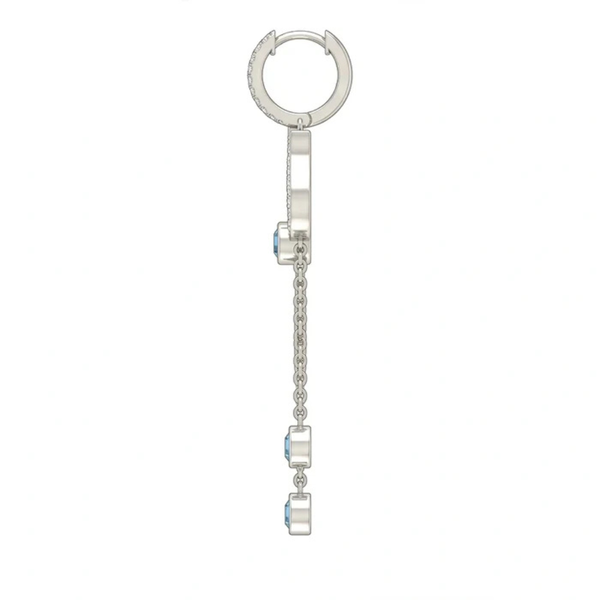 Trident Motif Moissanite Drop Earrings – 925 Silver