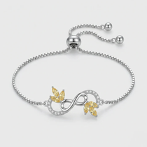 Infinity Butterfly Silver Bracelet
