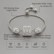 Trishul Charm Silver Bracelet