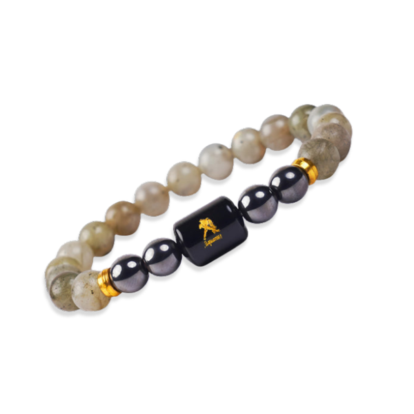 Aquarius Zodiac Kumbh Rashi Bracelet with Labradorite & Hematite
