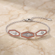 Hanuman's Mace Crystal Link Bracelet – 925 Silver