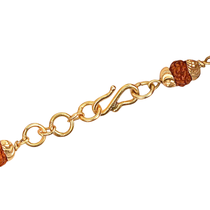 Original 5 Mukhi Rudraksha Gold Mickey Mouse Bracelet for Kids