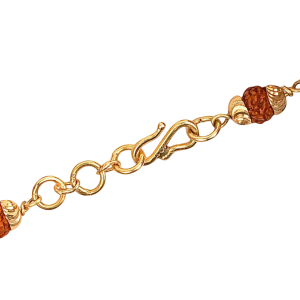 Original 5 Mukhi Rudraksha Gold Mickey Mouse Bracelet for Kids