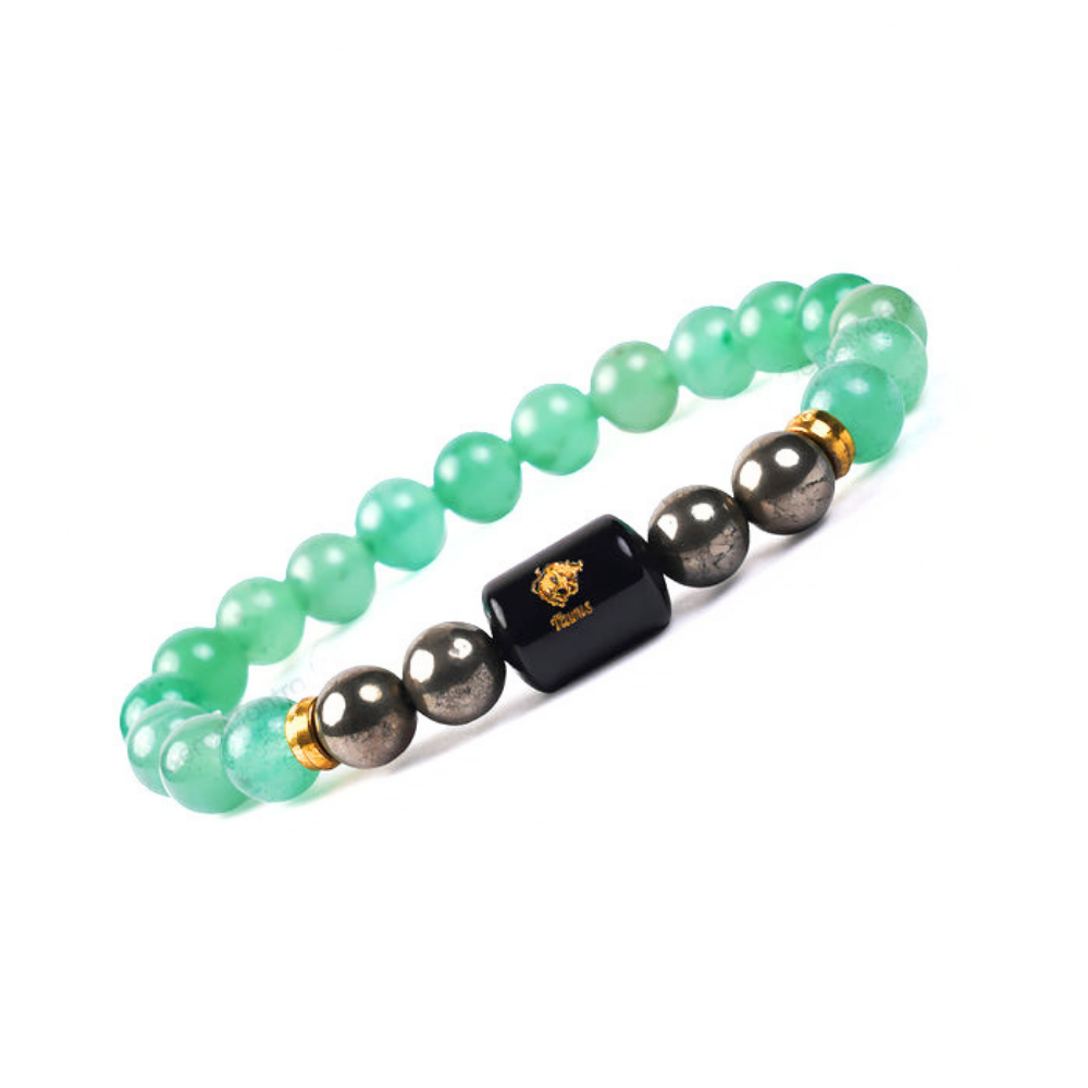 Taurus Zodiac Vrishabh Rashi Bracelet with Green Aventurine and Pyrite Secondary image