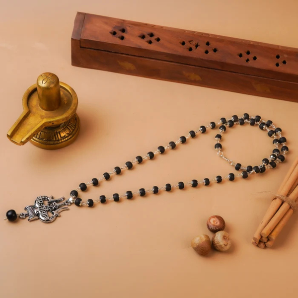 Original Shiv Trishul Karungali Mala (Silver)