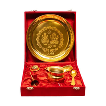 Premium Pooja Thali Set with Royal Red Velvet Box