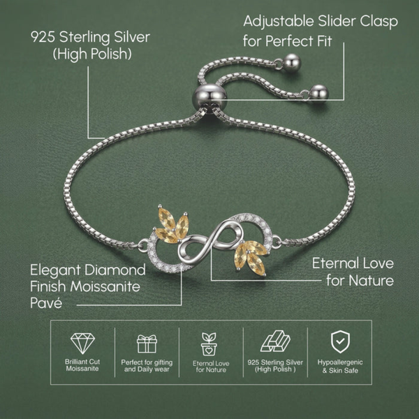 Infinity Butterfly Silver Bracelet