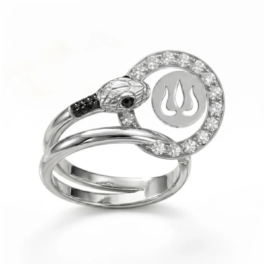 Om Halo Silver Ring