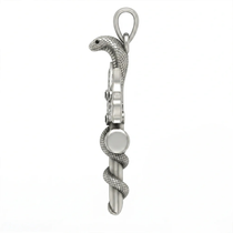 Spiritual Trident and Cobra Serpent Moissanite Pendant – 925 Silver