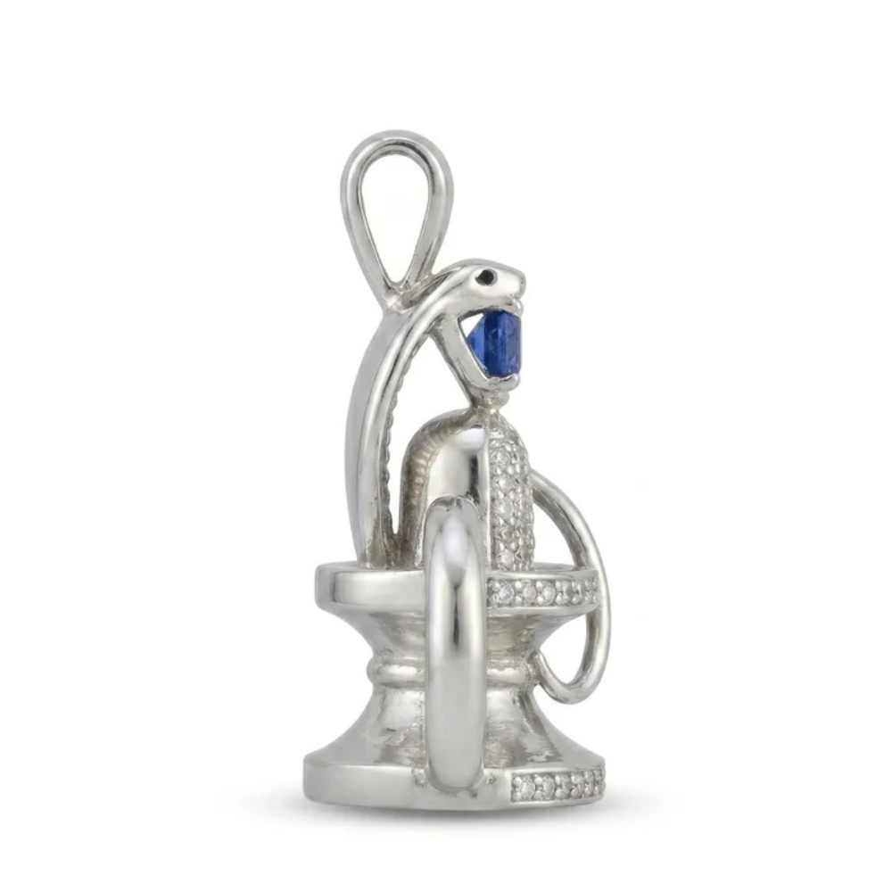 Divine Shivling Blue Stone Pendant – 925 Silver