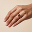 Oval Crimson Ruby Botanical Marquise Leaf Accent Ring