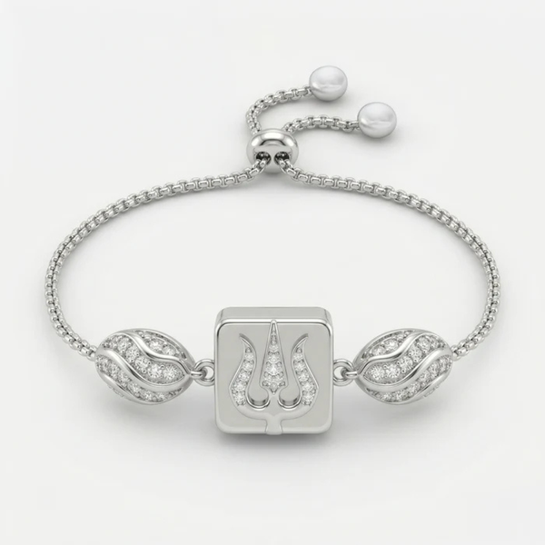 Trishul Charm Silver Bracelet