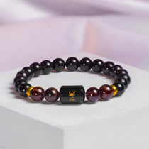 Scorpio Zodiac Vrishchik Rashi Bracelet with Obsidian & Garnet