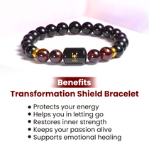 Scorpio Zodiac Vrishchik Rashi Bracelet with Obsidian & Garnet