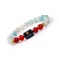 Virgo Zodiac Kanya Rashi Bracelet with Amazonite & Carnelian
