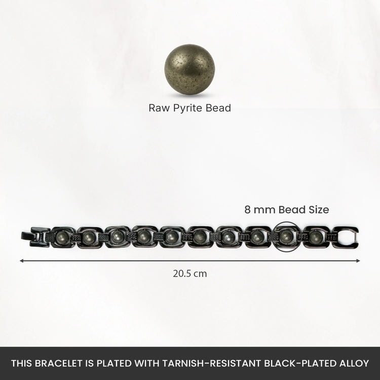Metal Raw Pyrite Bracelet - Black