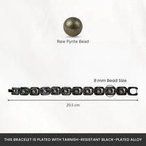 Metal Raw Pyrite Bracelet - Black