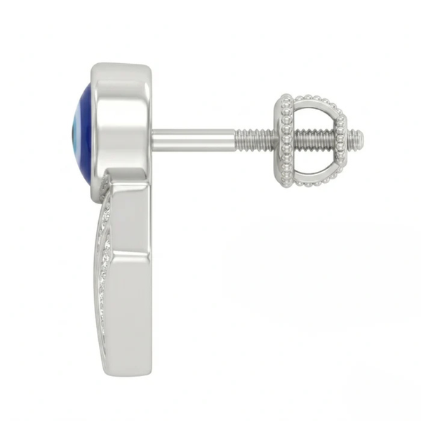 Evil Eye Drop Silver Earrings – for Women