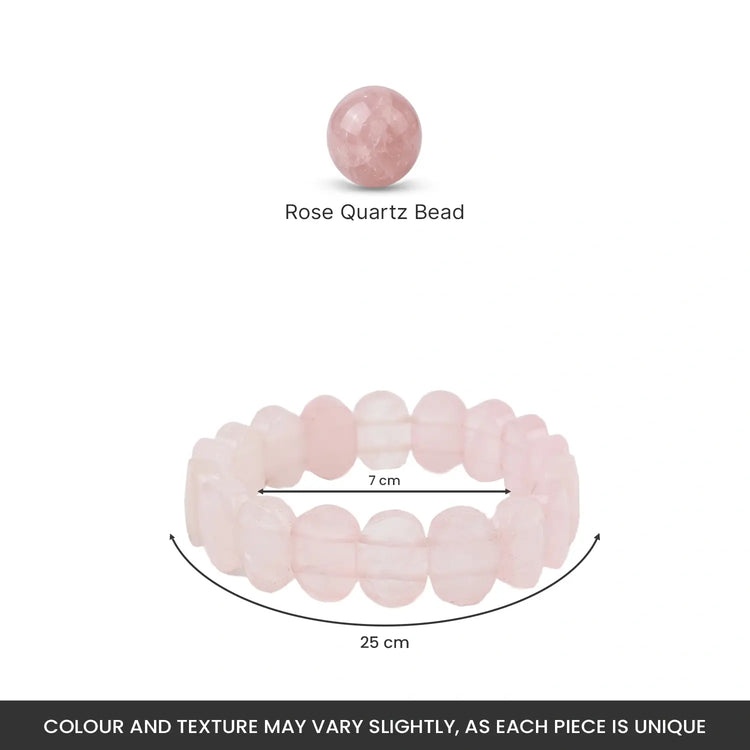 Rose Quartz Flat-Beaded Bracelet