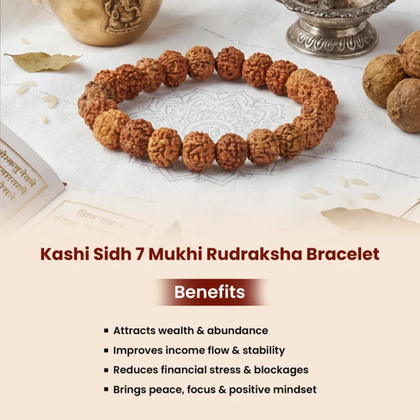 7 Mukhi Rudraksha Bracelet – Kashi Siddh Ritual Energized Nepali Bead
