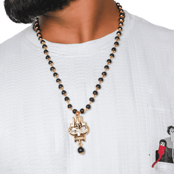 Original Shiv Trishul Karungali Mala (Gold)