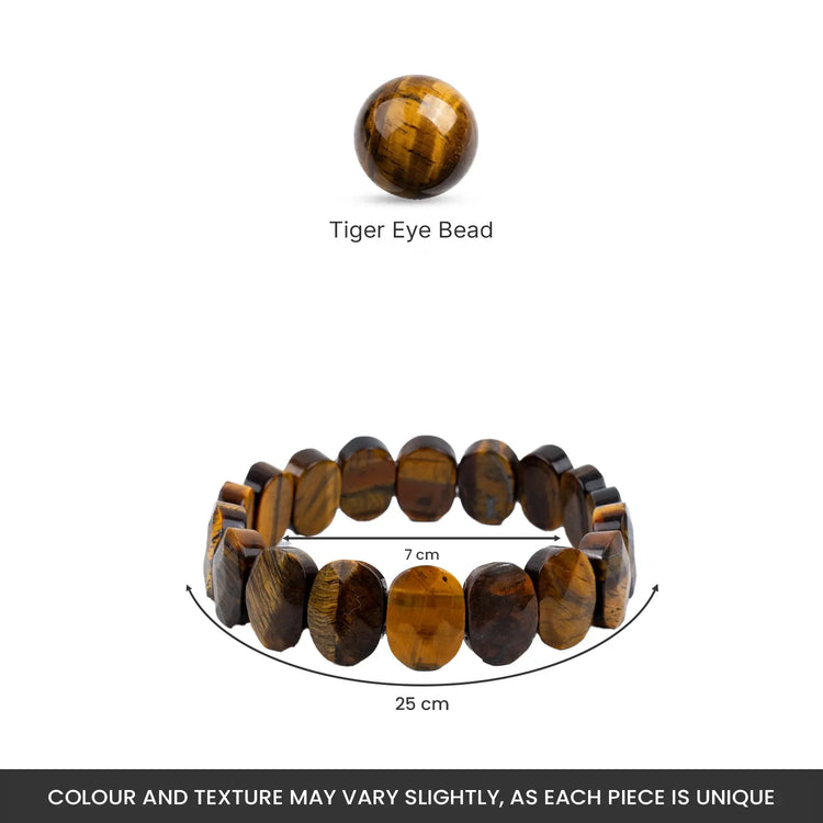 Tiger-Eye Flat-Beaded Bracelet