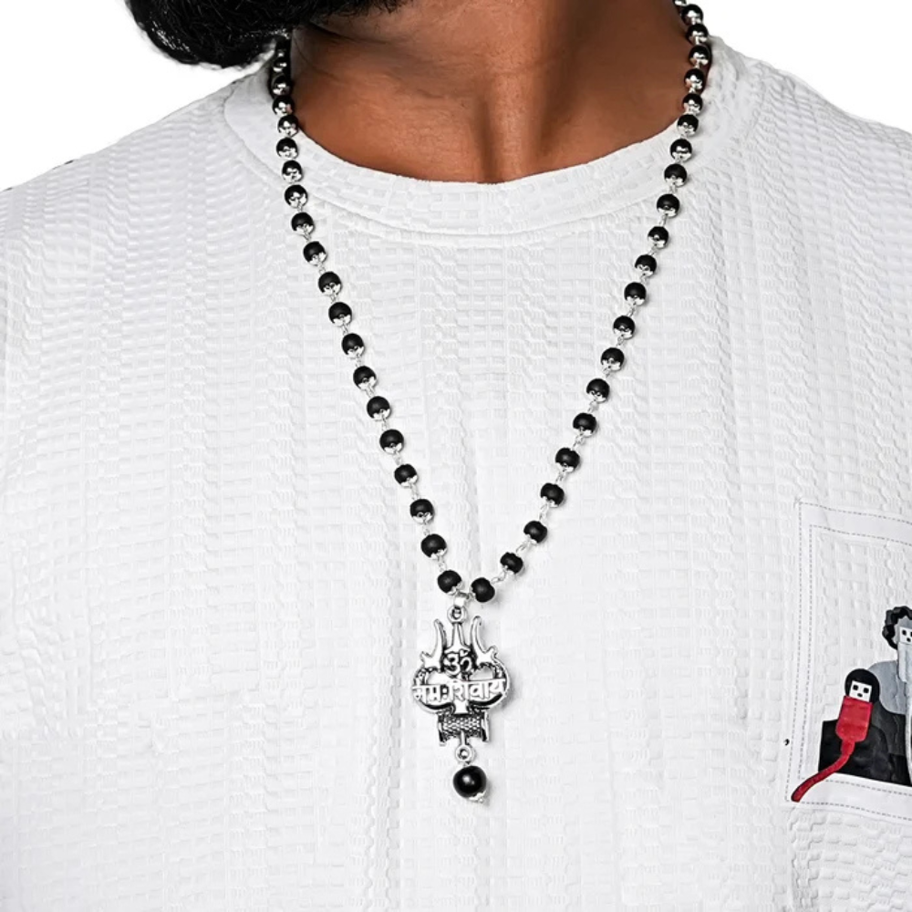 Original Shiv Trishul Karungali Mala (Silver)