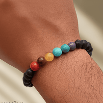 Lava 7 Chakra Bracelet | Balance, Calm, and Grounding