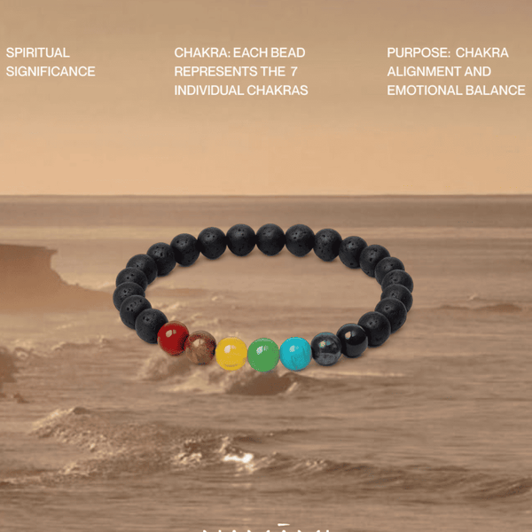 Lava 7 Chakra Bracelet | Balance, Calm, and Grounding