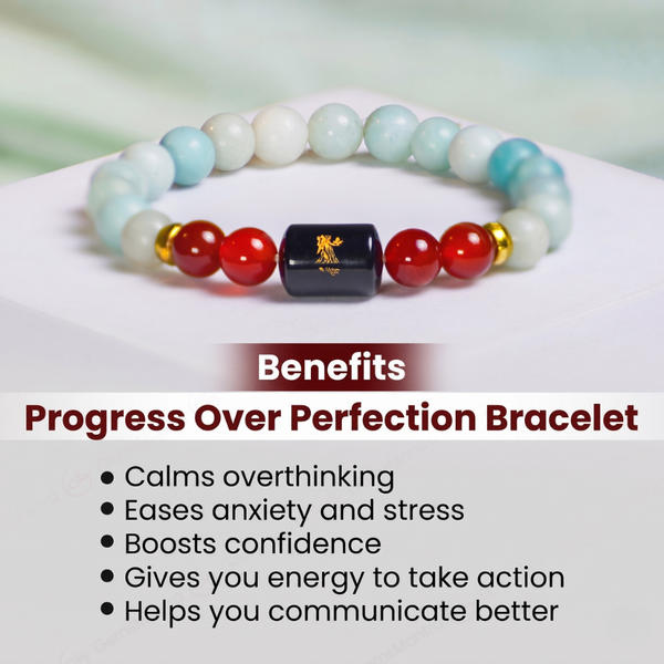 Virgo Zodiac Kanya Rashi Bracelet with Amazonite & Carnelian