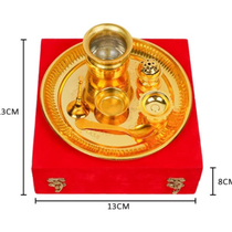 Premium Pooja Thali Set with Royal Red Velvet Box