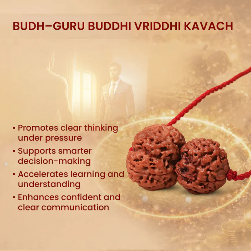 Budh-Guru Buddhi Vriddhi Kavach – 4 Mukhi Rudraksha