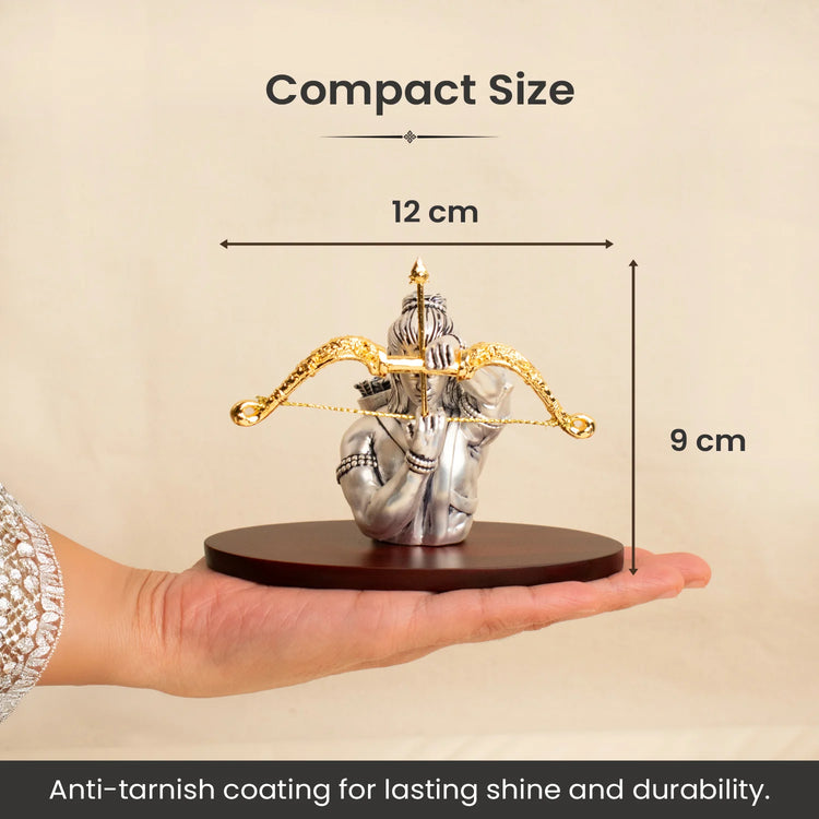 999 Silver Plated Shri Ram Dhanurdhari Idol Secondary image