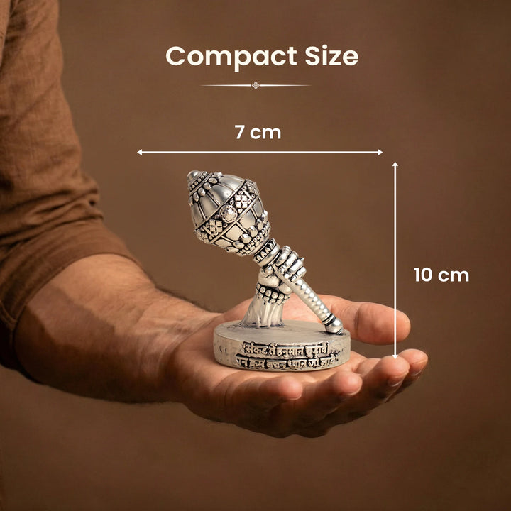 999 Silver Plated Shri Hanuman Gada Idol