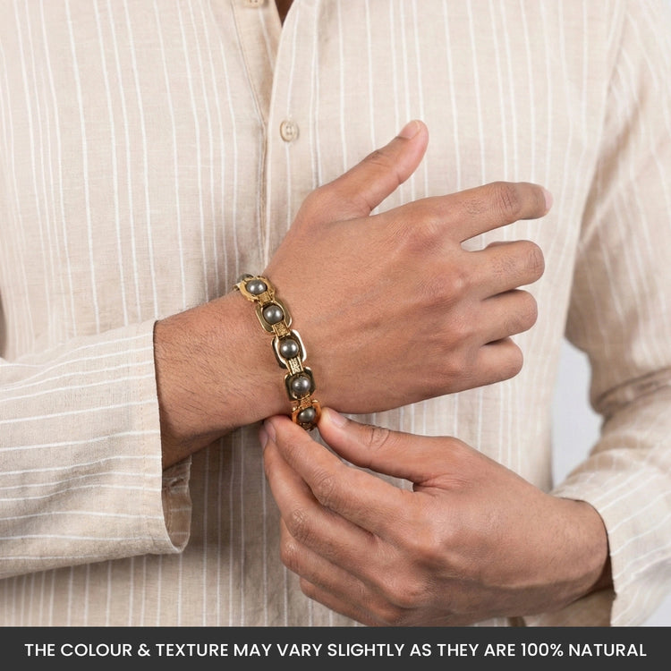 Metal Raw Pyrite Bracelet - Gold