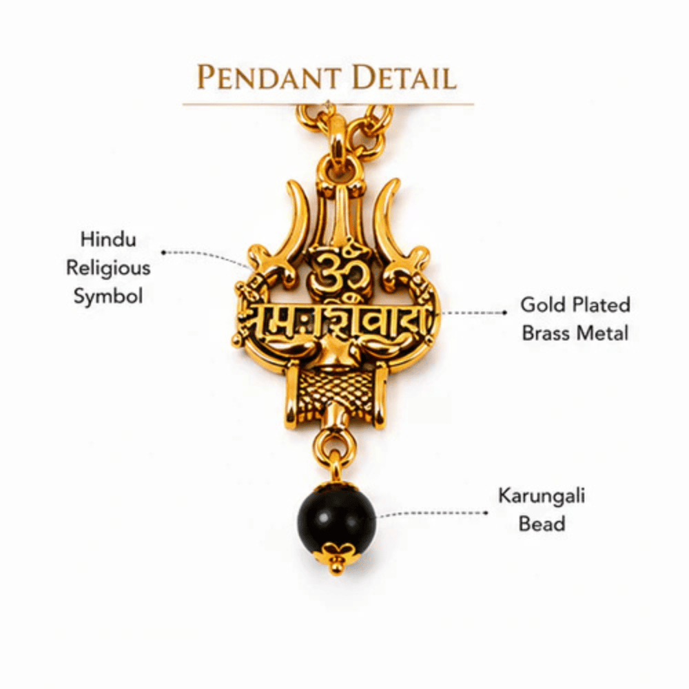 Original Shiv Trishul Karungali Mala (Gold)