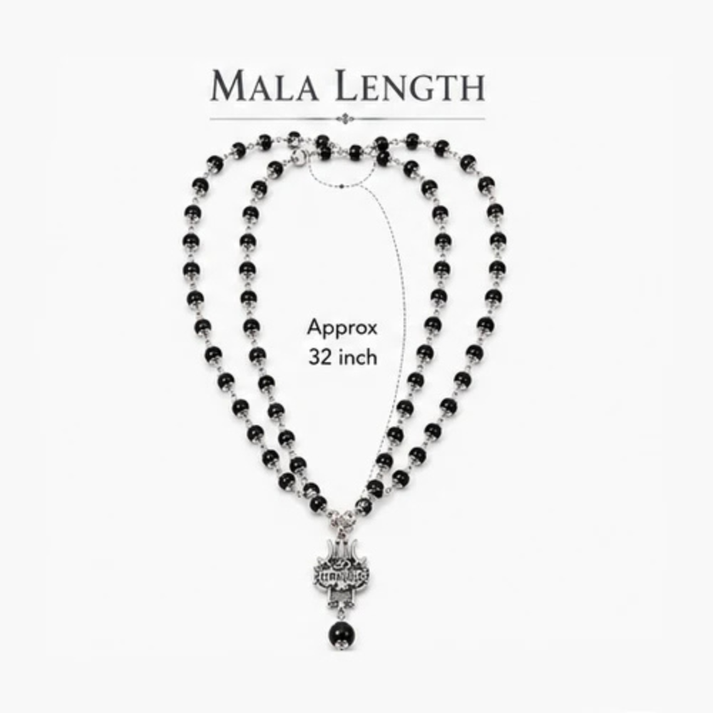 Original Shiv Trishul Karungali Mala (Silver)