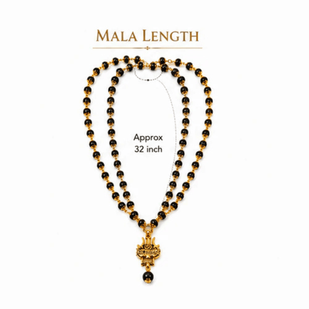 Original Shiv Trishul Karungali Mala (Gold)