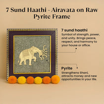 7 Trunk Elephant - Airavata on Raw Pyrite Frame