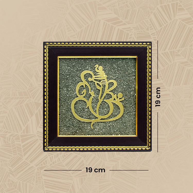 Ganesh Ji on Raw Pyrite Frame